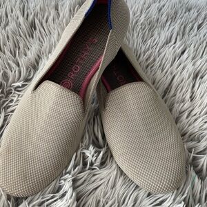 Rothy's Women's Taupe Loafers with Blue Accent